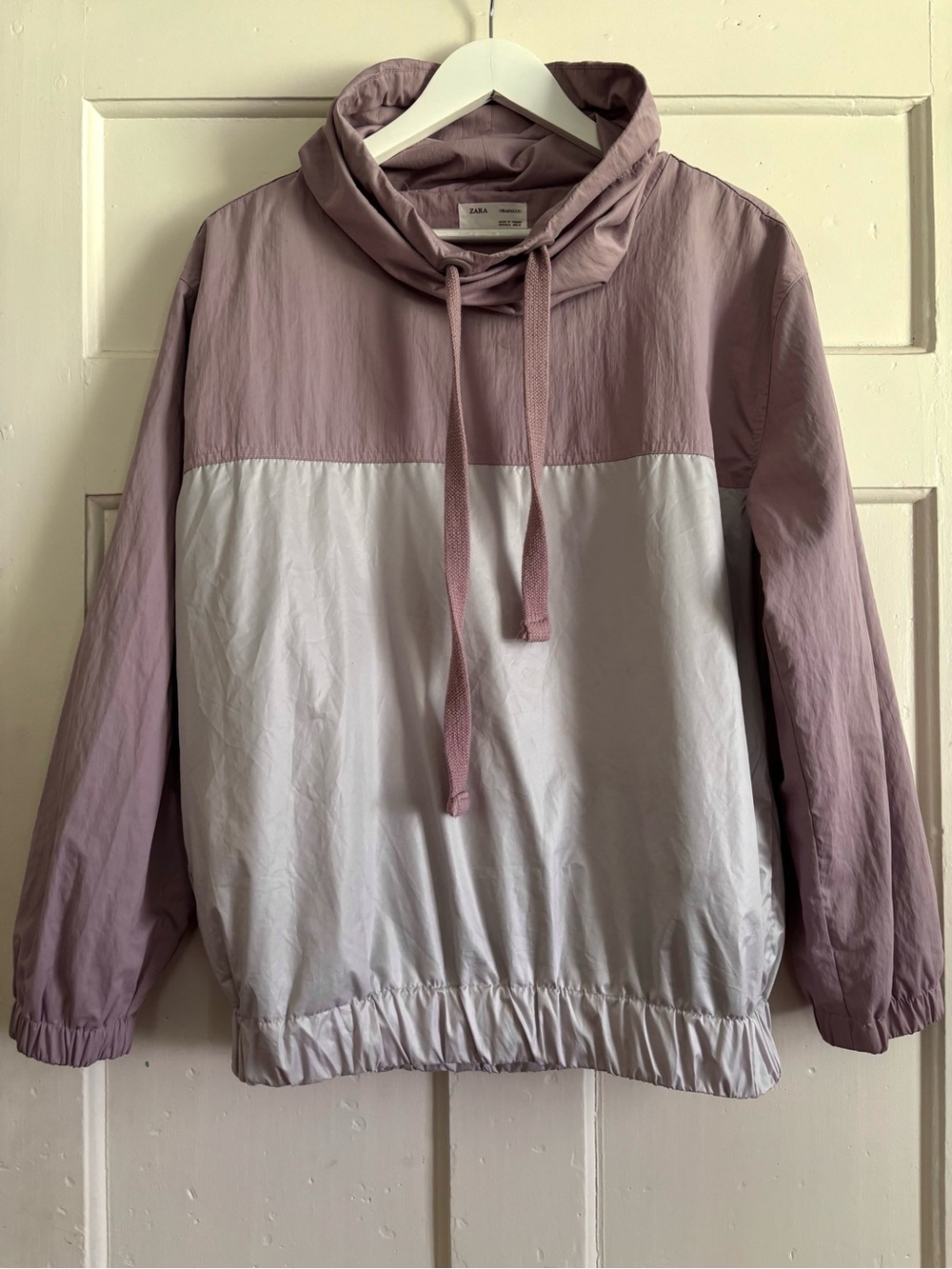 Zara Lavender Funnel Neck Pullover Windbreaker